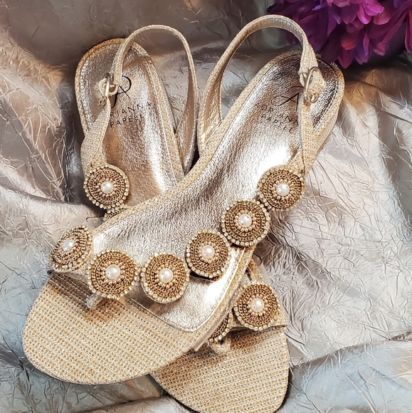 Adrianna Papell Shoes - Adrianna Papel gold sparkling sandals size 7.5